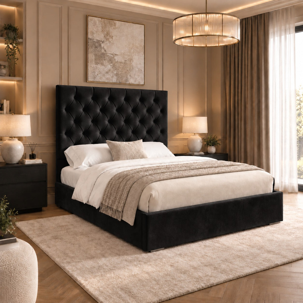 Alma Upholstered Soft Velvet Bed Frame