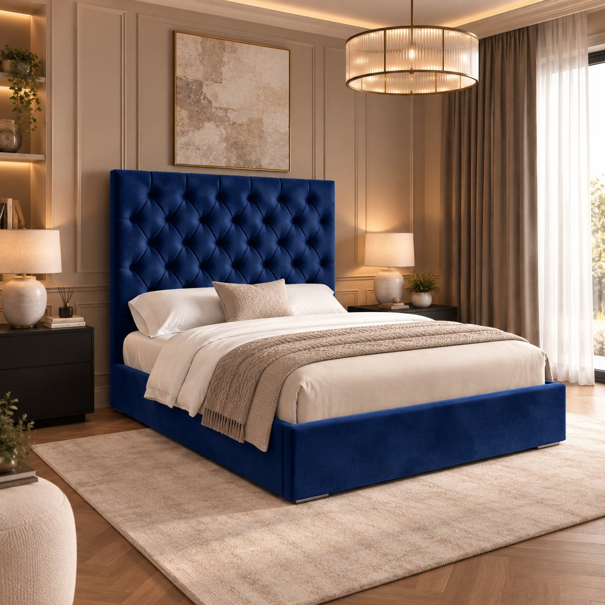 Alma Upholstered Soft Velvet Bed Frame