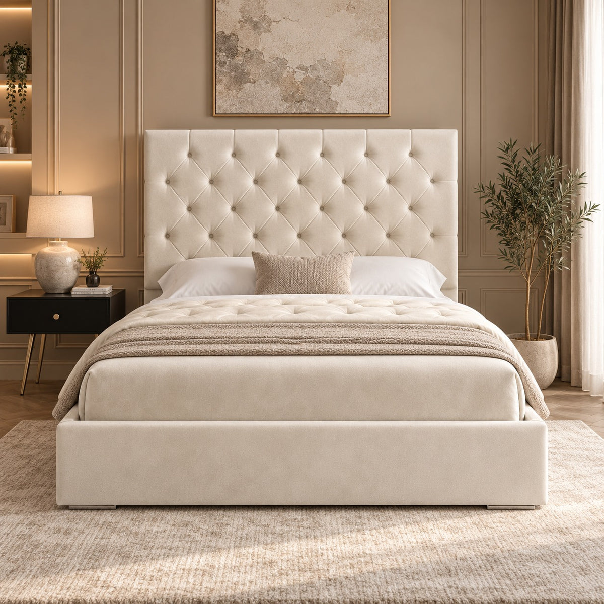 Alma Upholstered Soft Velvet Bed Frame
