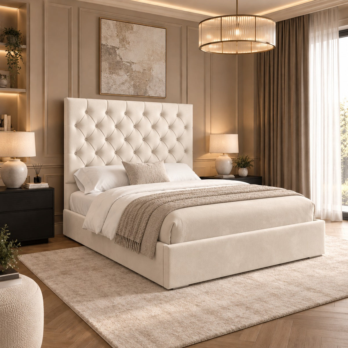 Alma Upholstered Soft Velvet Bed Frame