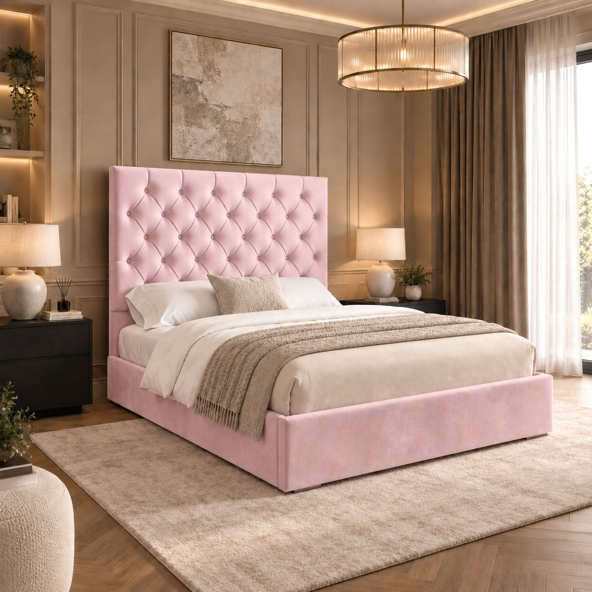 Alma Upholstered Soft Velvet Bed Frame