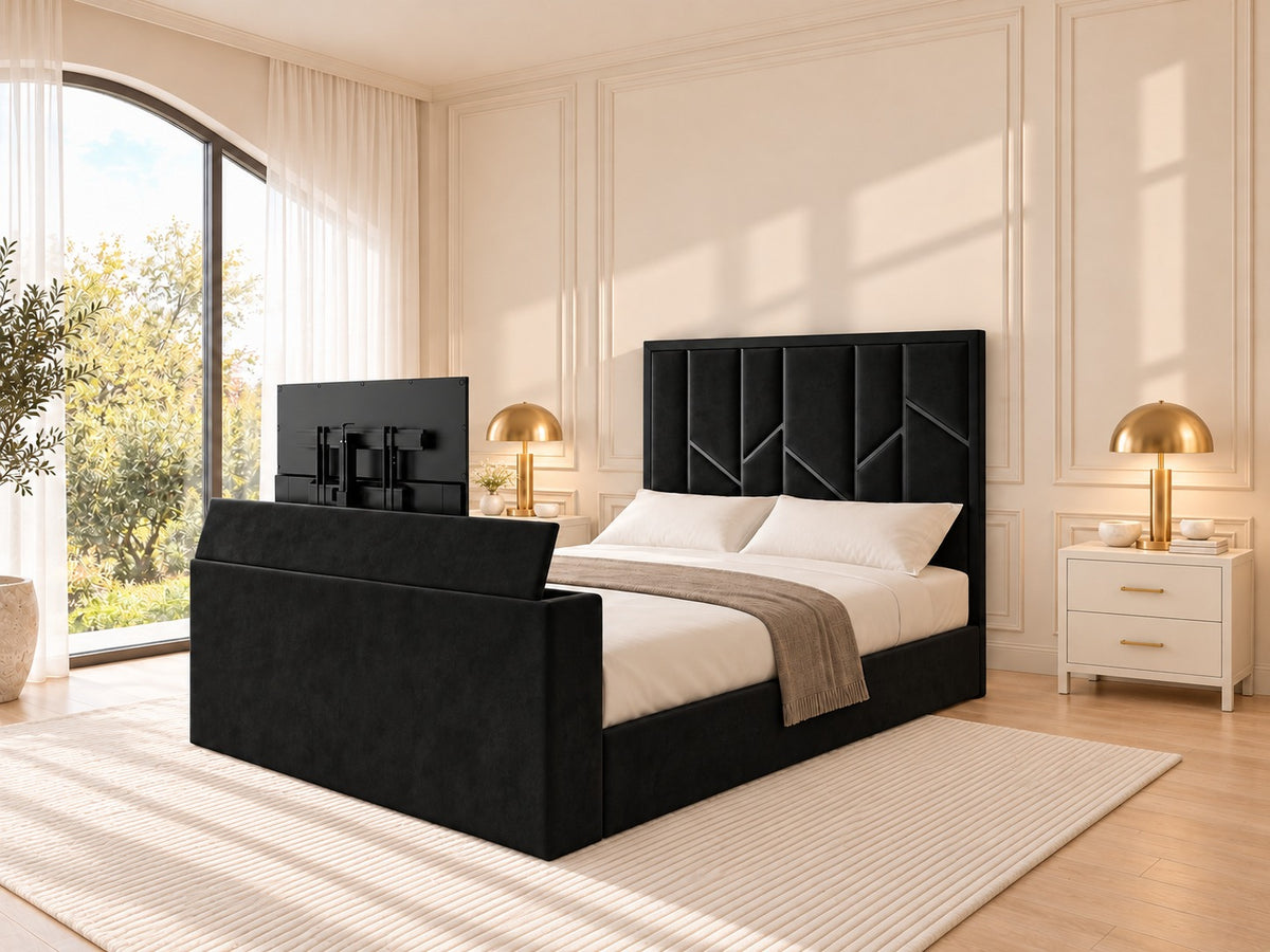 Anji Luxe Metal TV Bed Frame
