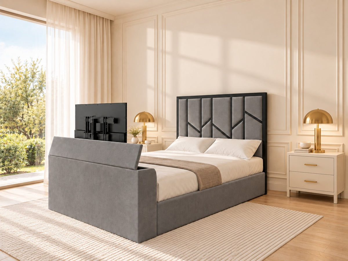 Anji Luxe Metal TV Bed Frame