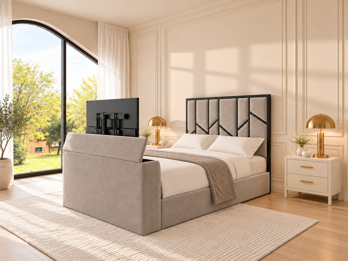Anji Luxe Metal TV Bed Frame