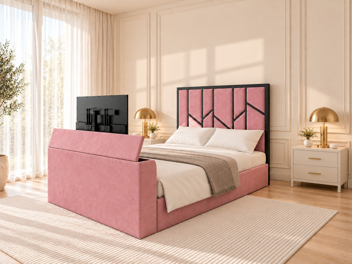 Anji Luxe Metal TV Bed Frame