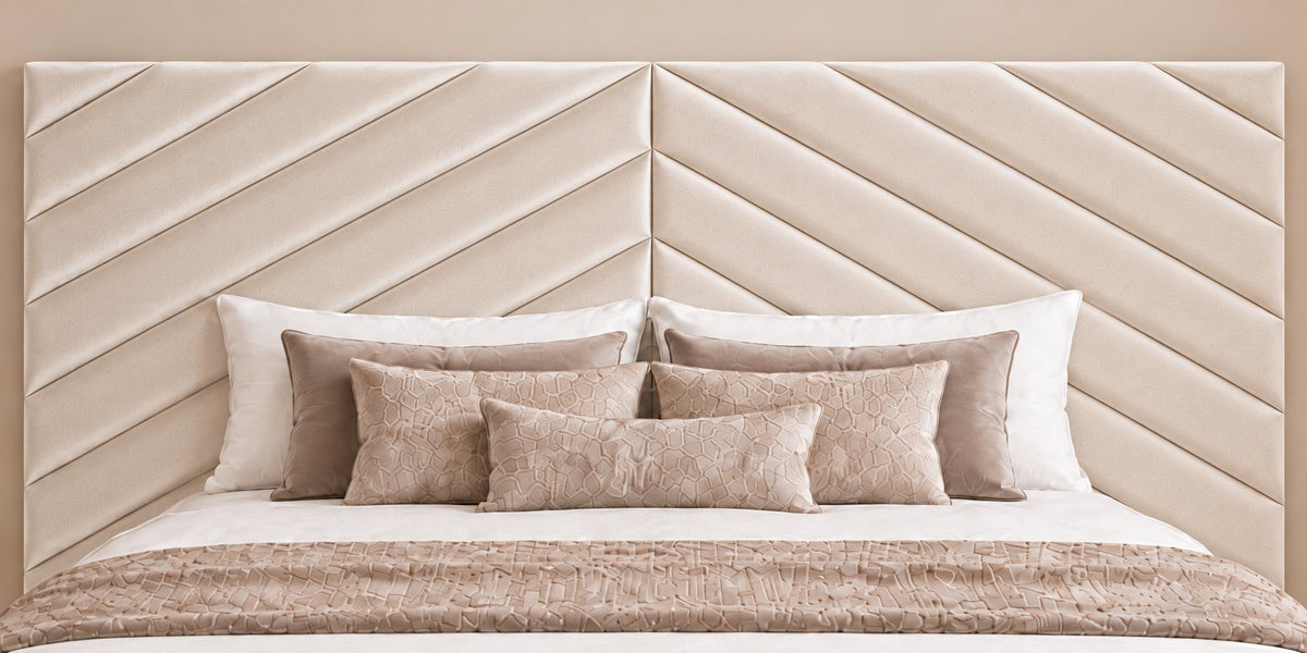 Bassano divan bed in cream, headboard close-up