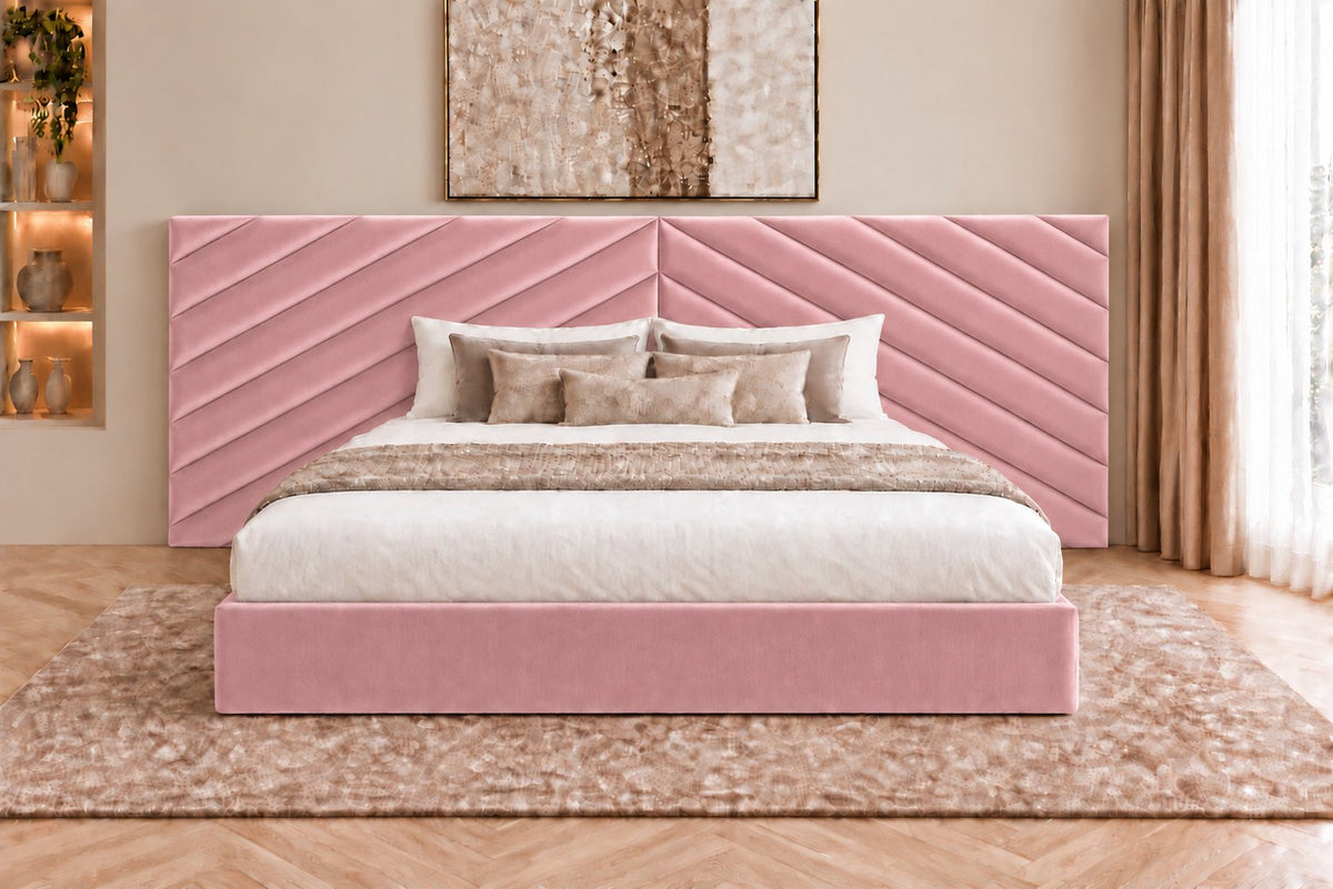 Bassano divan bed in pink, front view