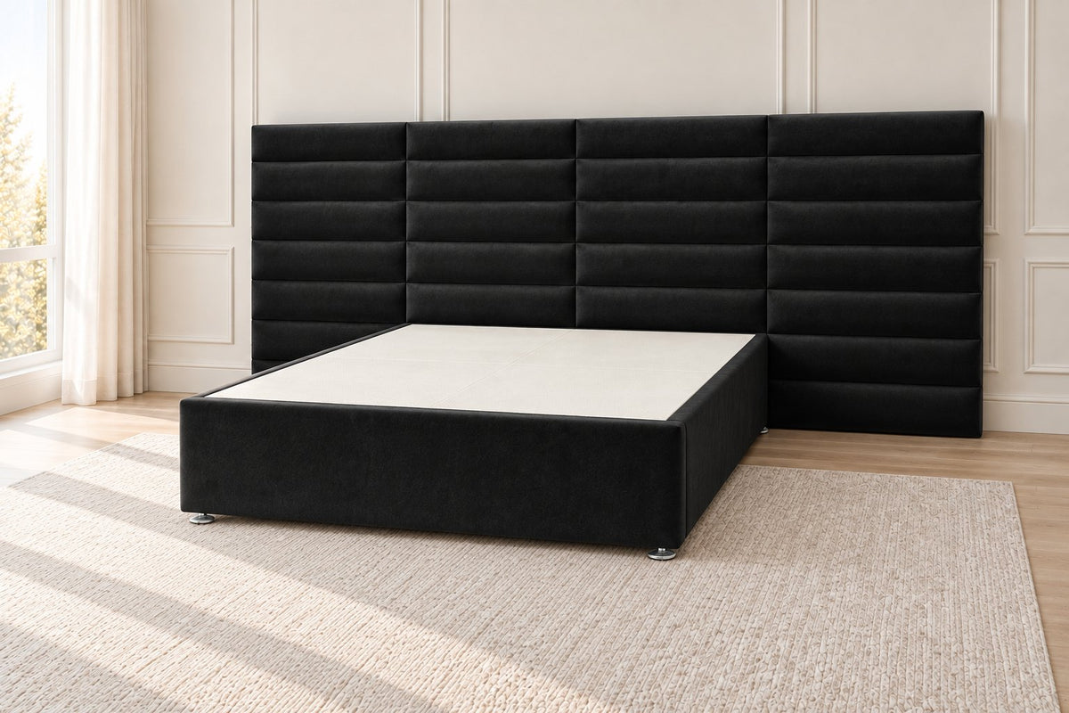 Camogli divan bed in black, side view