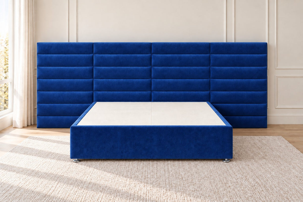 Camogli divan bed in blue, front view