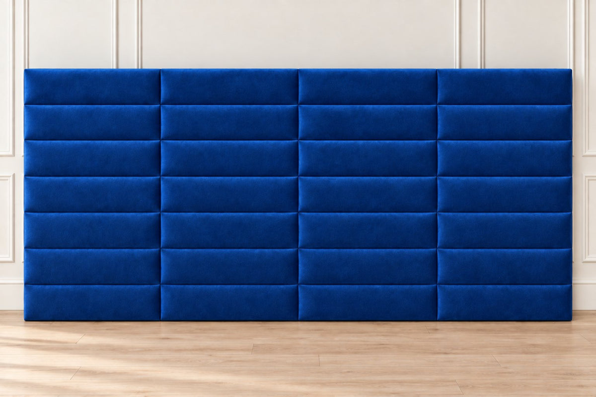 Camogli divan bed in blue, headboard close-up