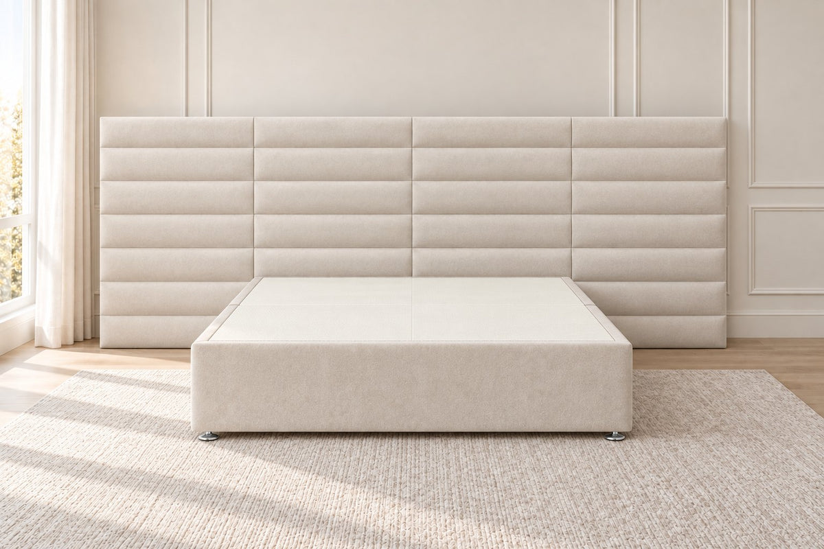Camogli divan bed in cream, front view