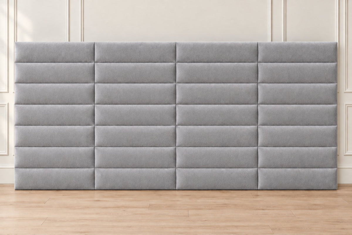 Camogli divan bed in grey, headboard close-up