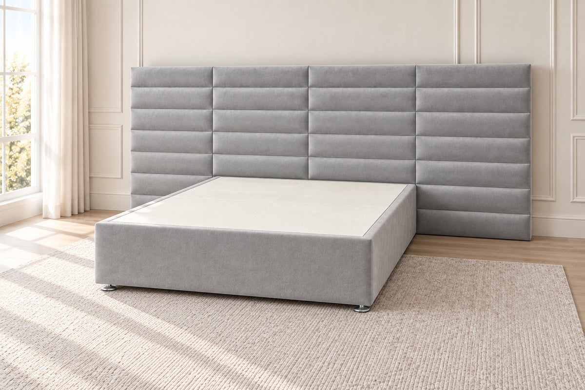 Camogli divan bed in grey, side view