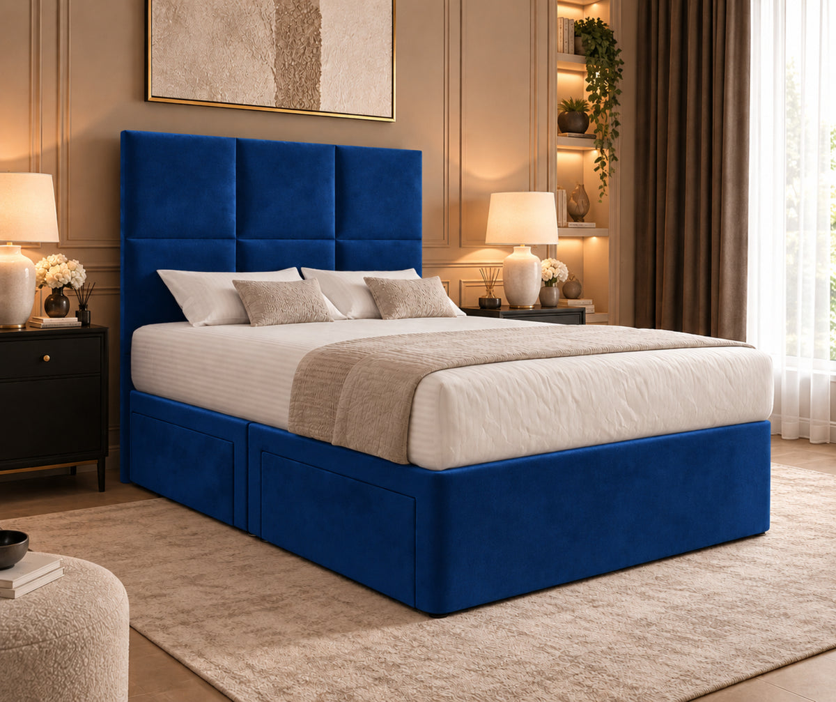 Caprio Upholserted Floorstanding Headboard With Divan Bed Frame