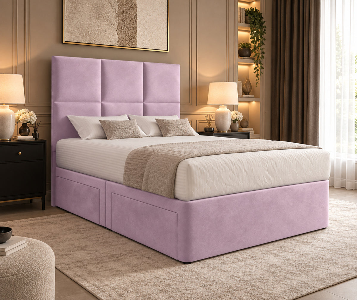 Caprio Upholserted Floorstanding Headboard With Divan Bed Frame