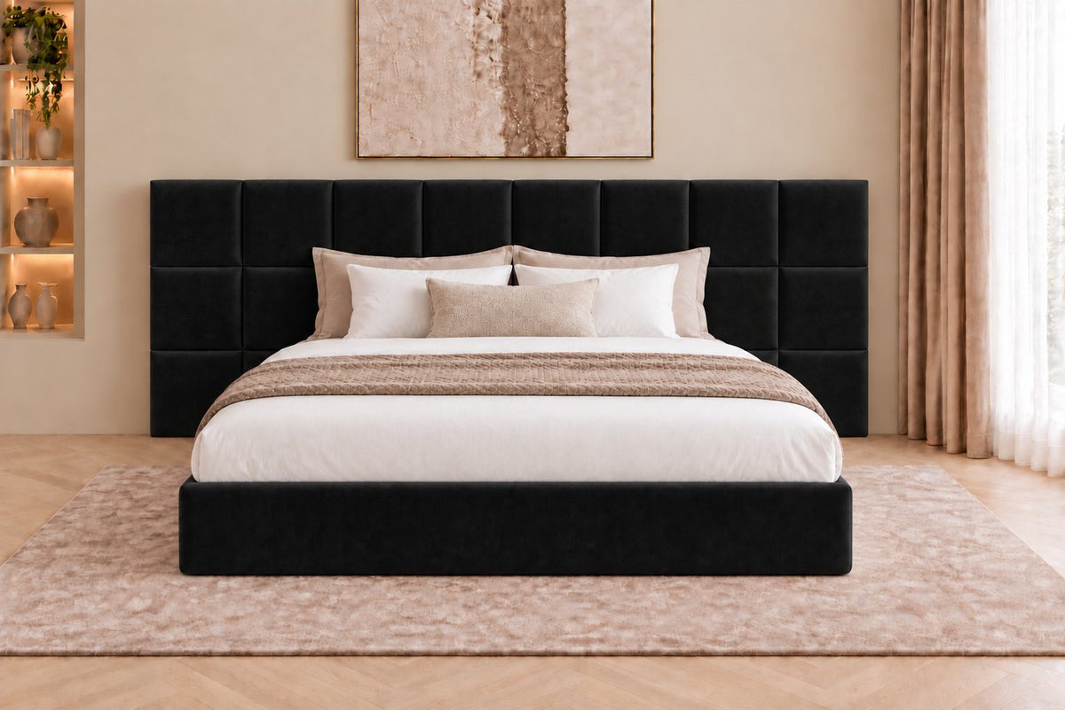 Cefalu divan bed in black, front view