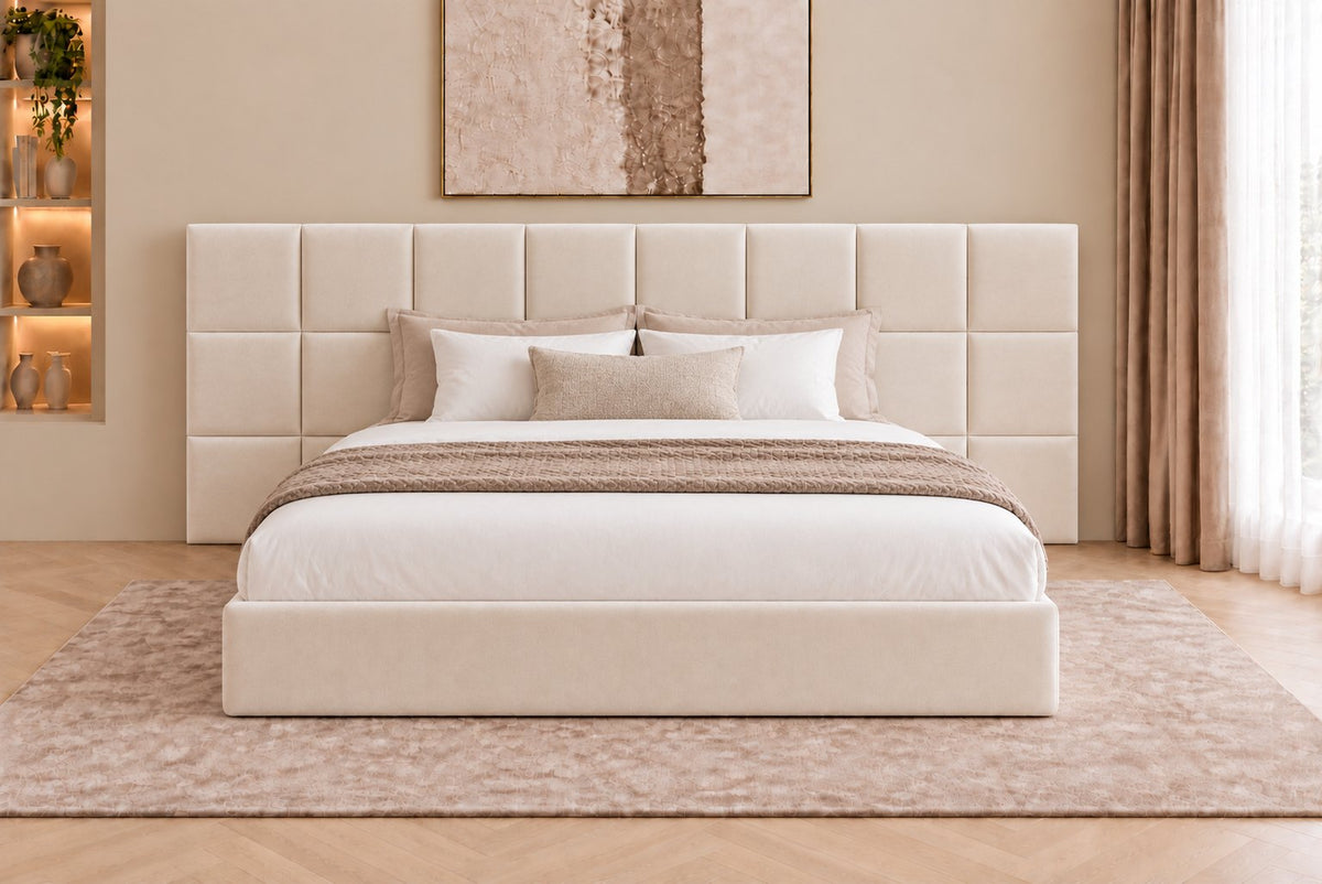 Cefalu divan bed in cream, front view