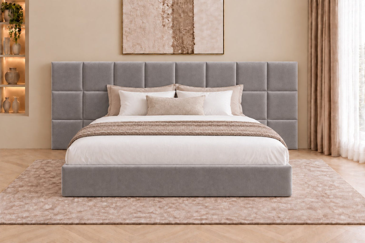 Cefalu divan bed in grey, front view