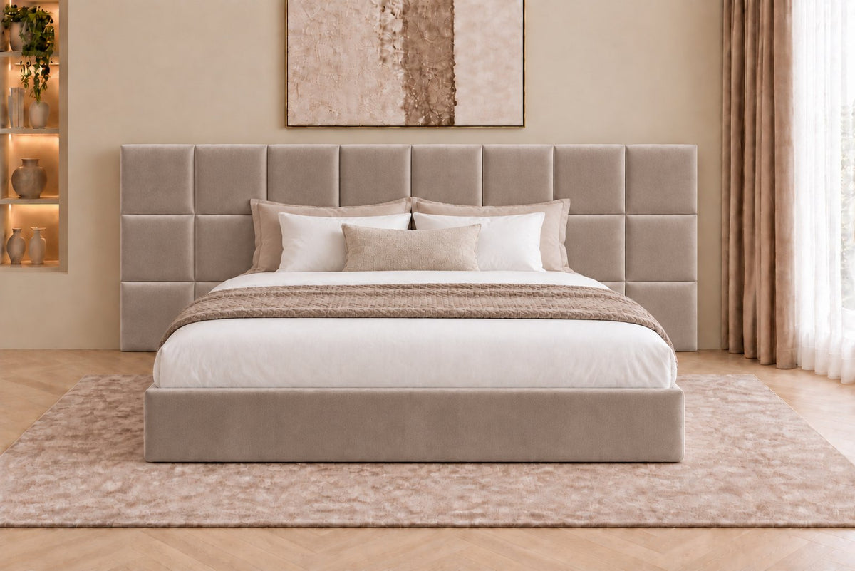Cefalu divan bed in pebble, front view