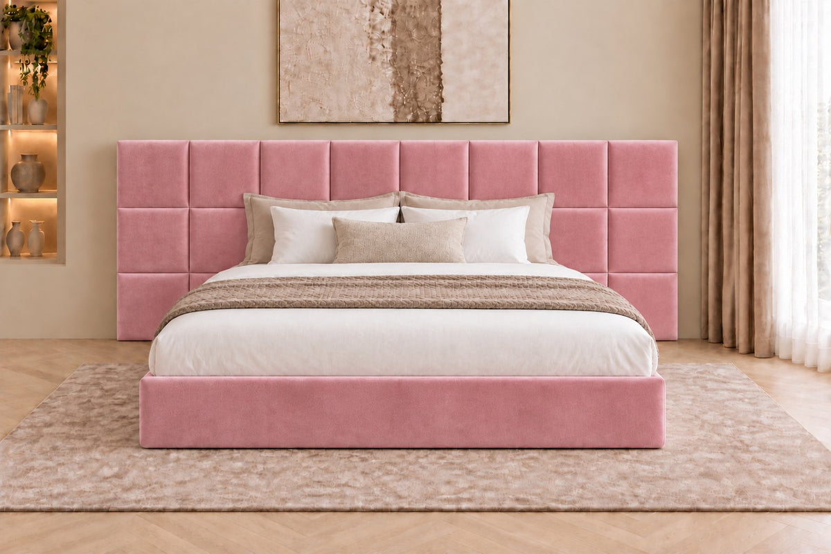 Cefalu divan bed in pink, front view