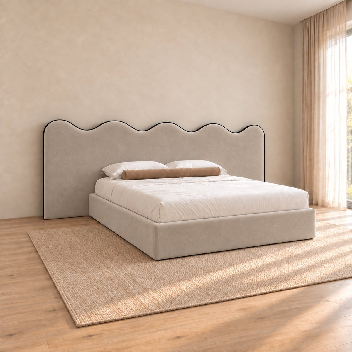 Cervia bed in pebble, side view