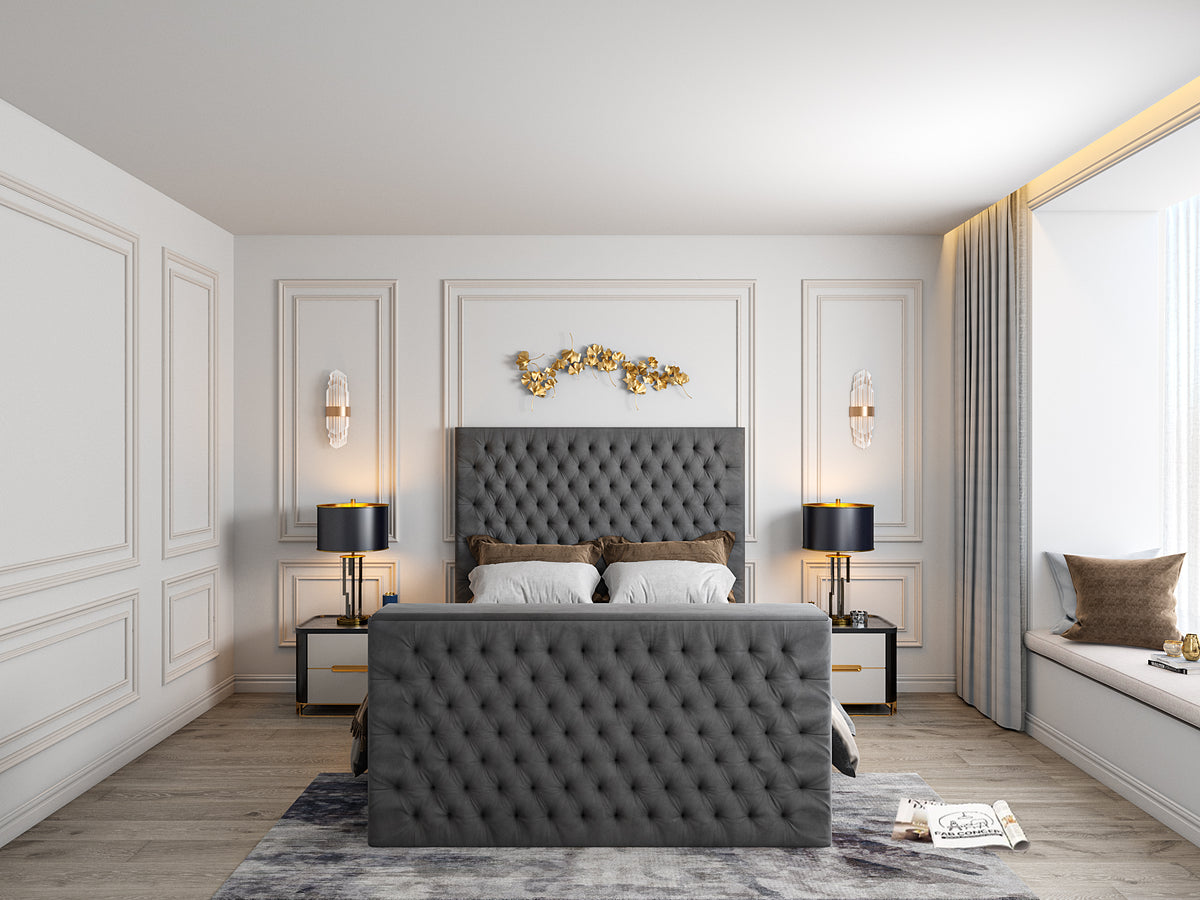 Claridges Upholstered Soft Velvet Tv Bed Frame