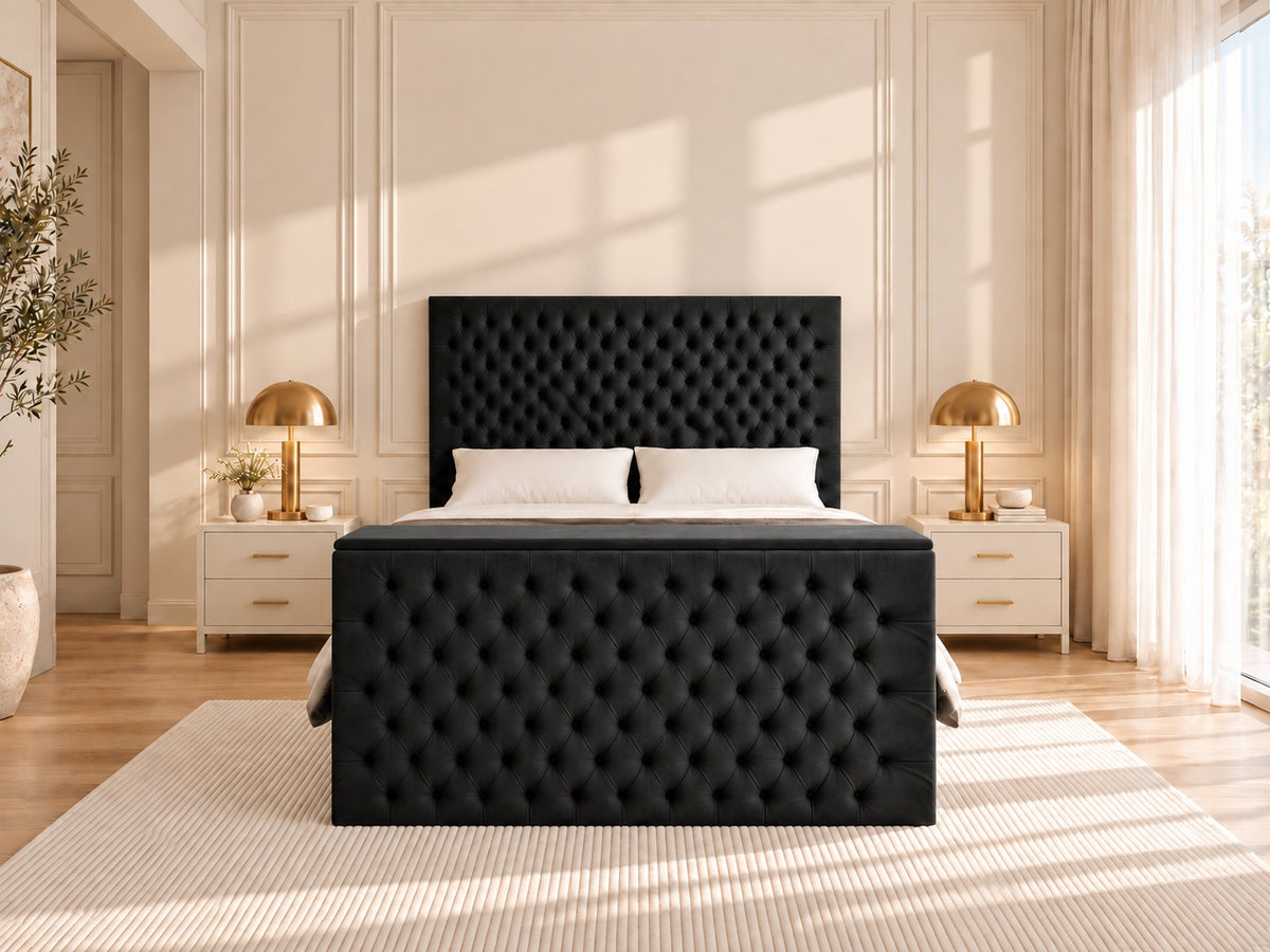 Claridges Upholstered Soft Velvet Tv Bed Frame