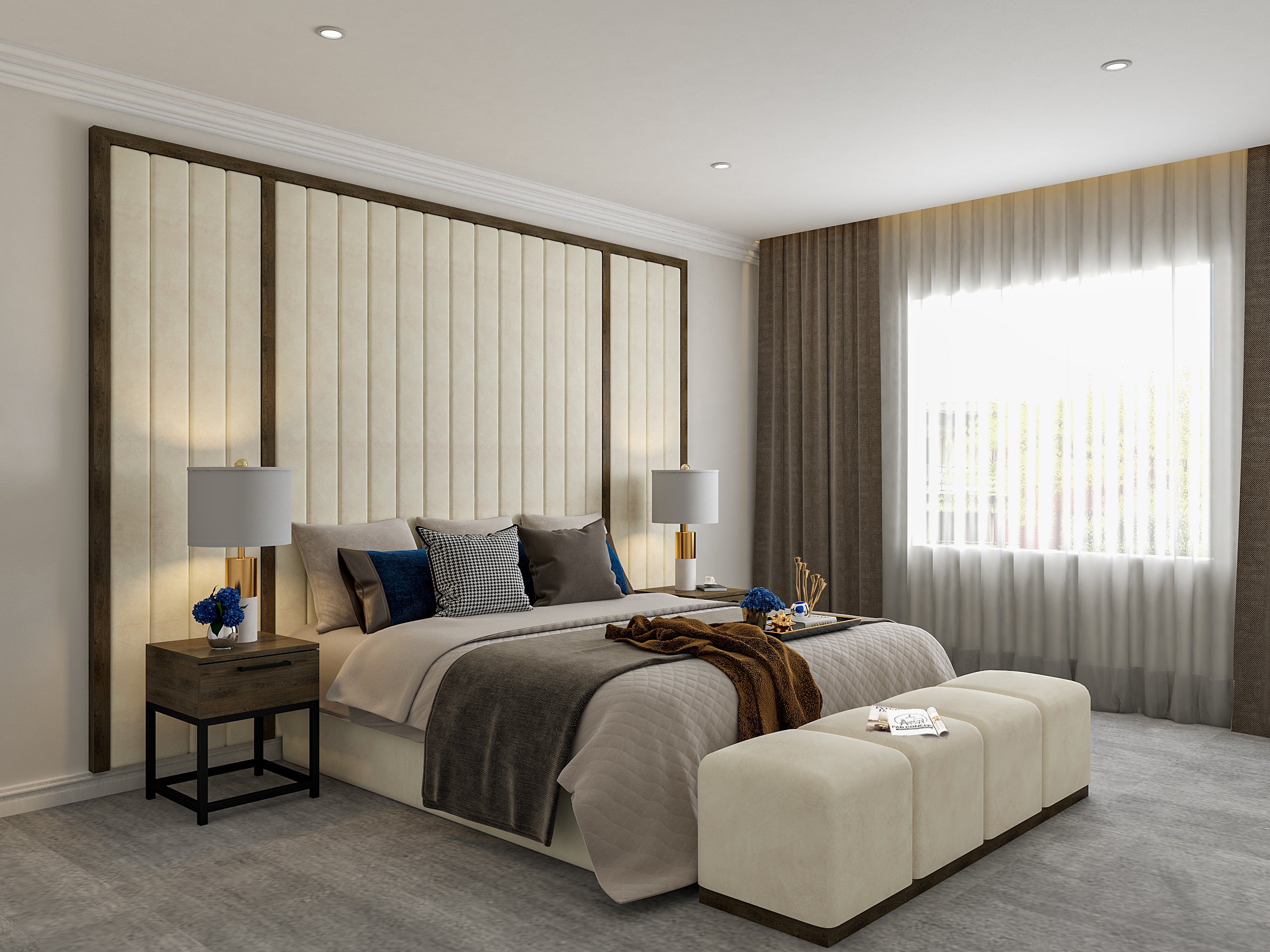 Coco Tropez Line Wallboard Bed