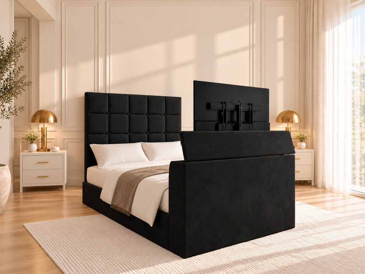Cubica Upholstered TV Bed Frame