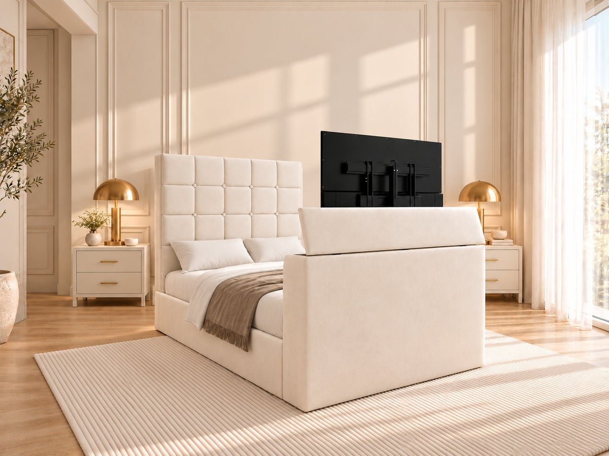 Cubica Upholstered TV Bed Frame