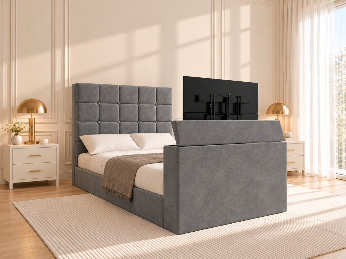 Cubica Upholstered TV Bed Frame