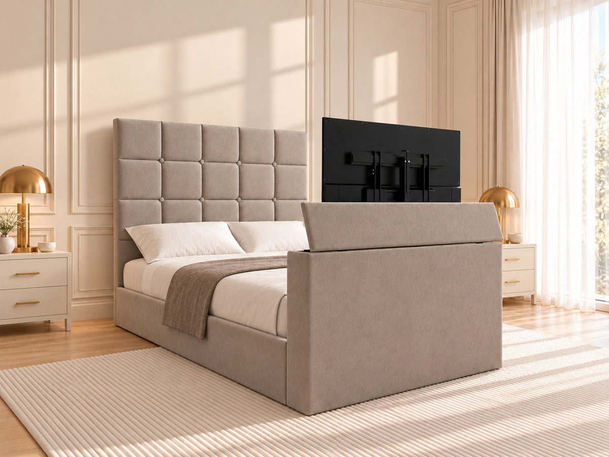 Cubica Upholstered TV Bed Frame