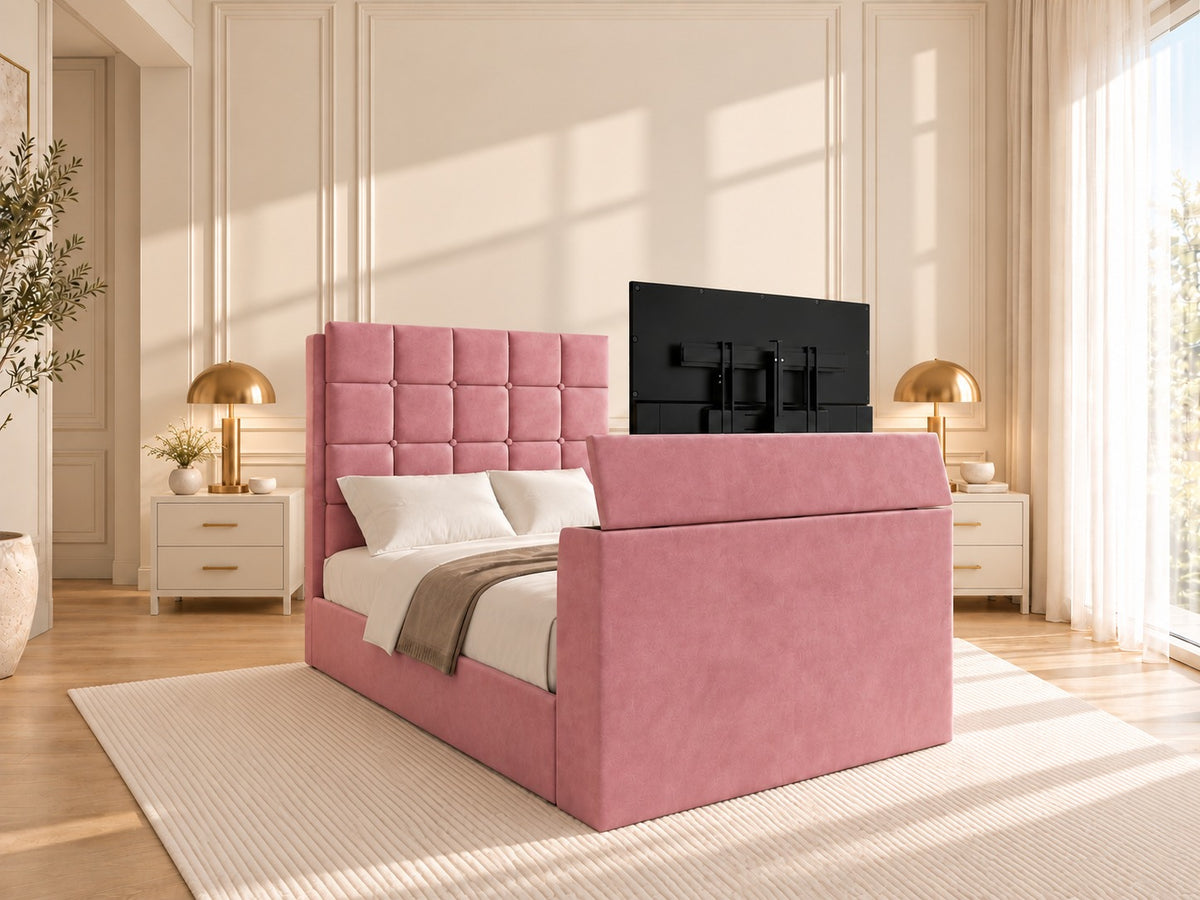Cubica Upholstered TV Bed Frame