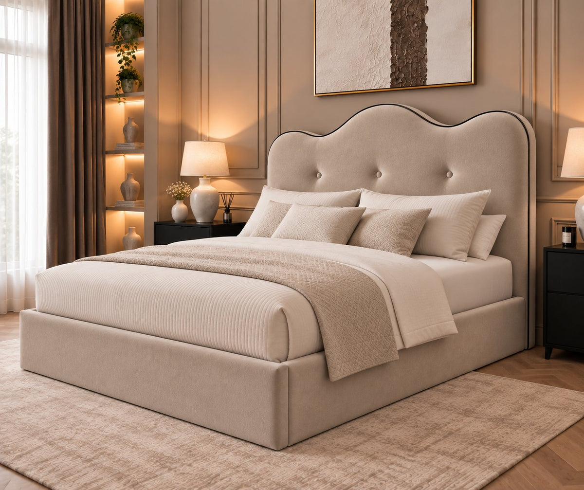 Erice bed in pebble, side view