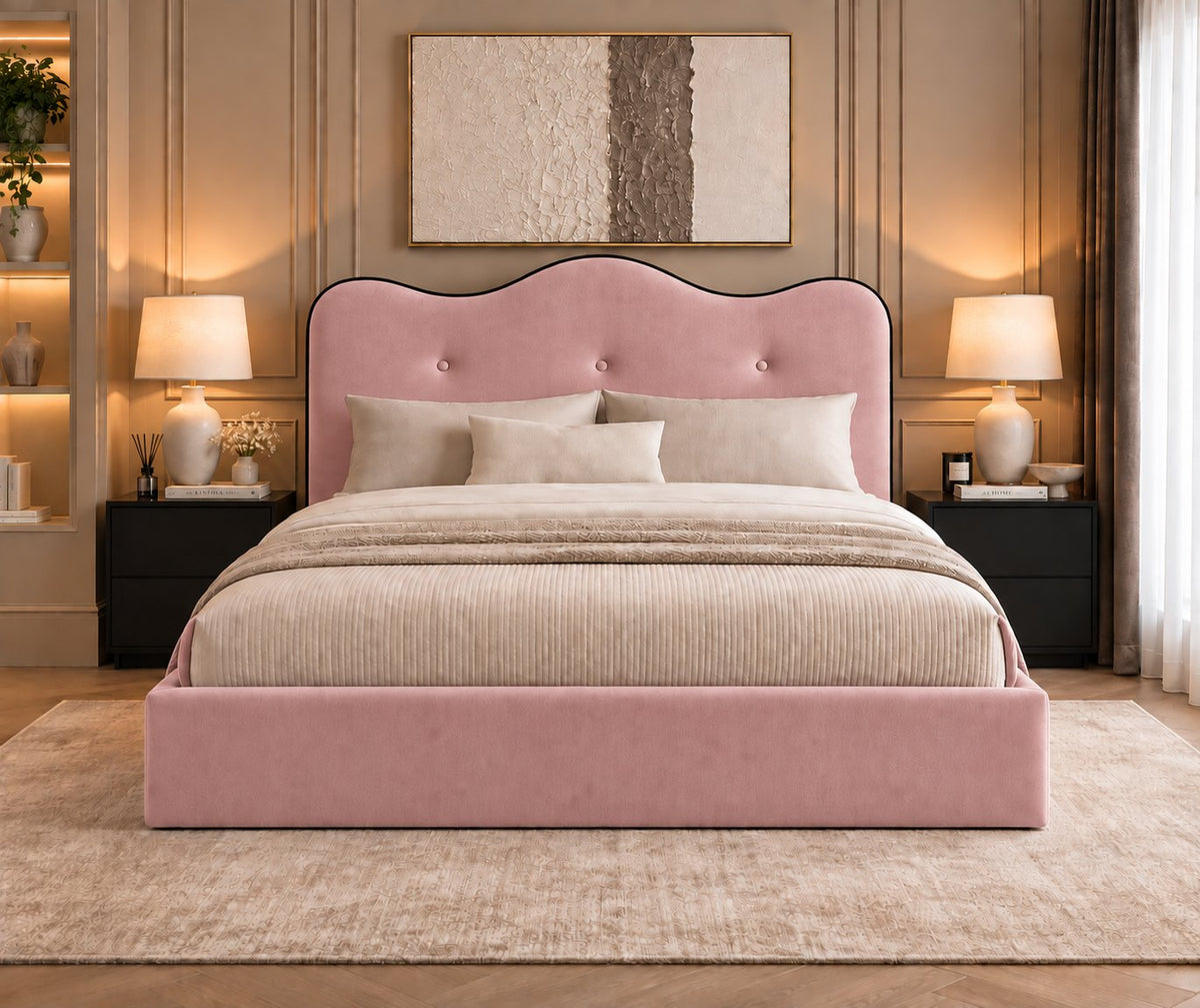 Erice bed in pink, front view