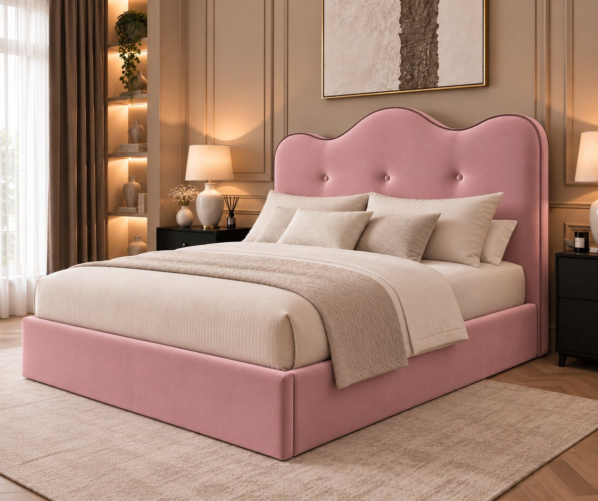 Erice bed in pink, side view