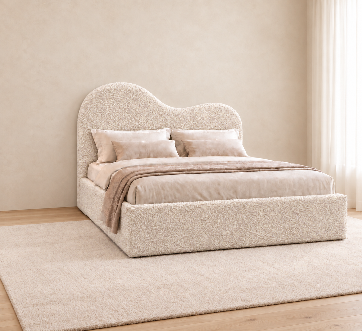 Estelle Boucle Upholstered Bed Frame