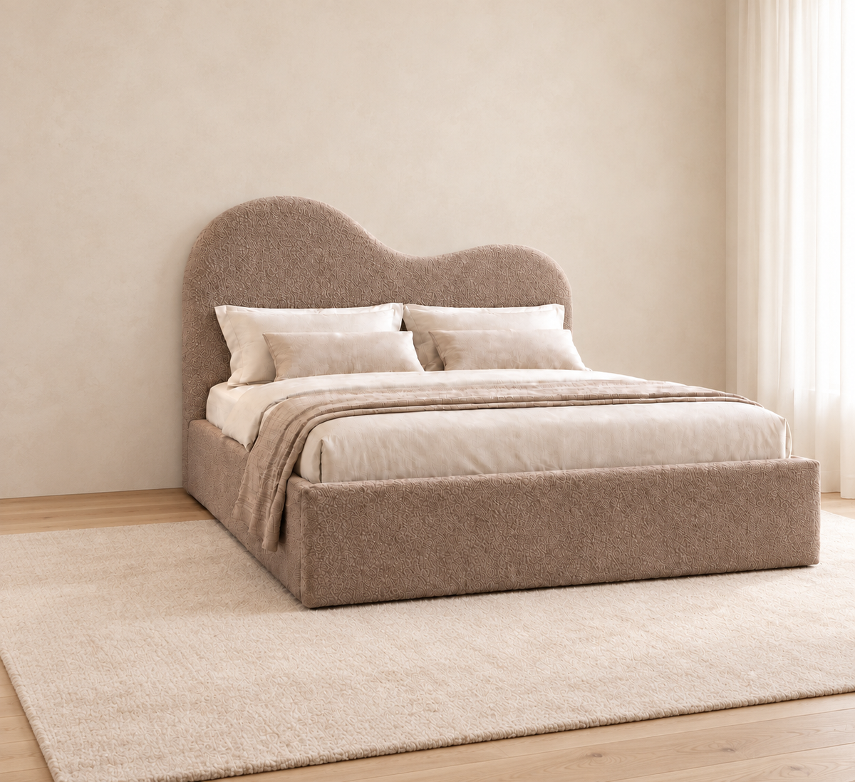Estelle Boucle Upholstered Bed Frame