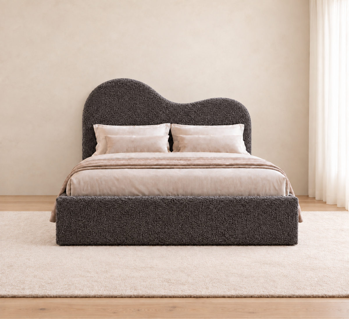 Estelle Boucle Upholstered Bed Frame