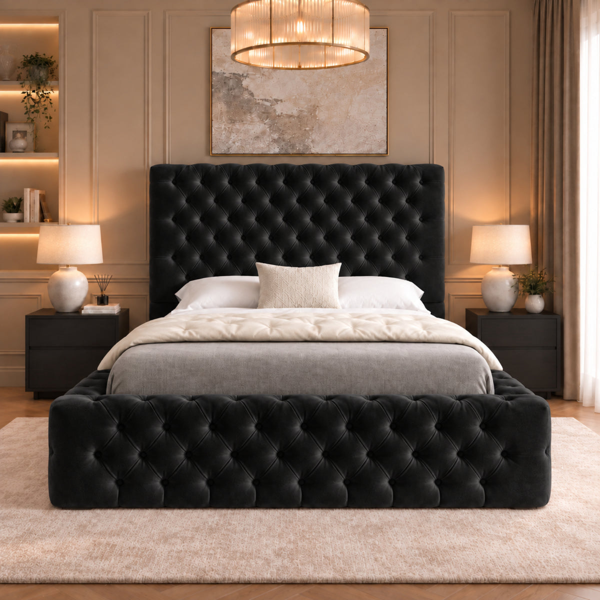 Grand Milan Pleated Upholstery Bed Frame