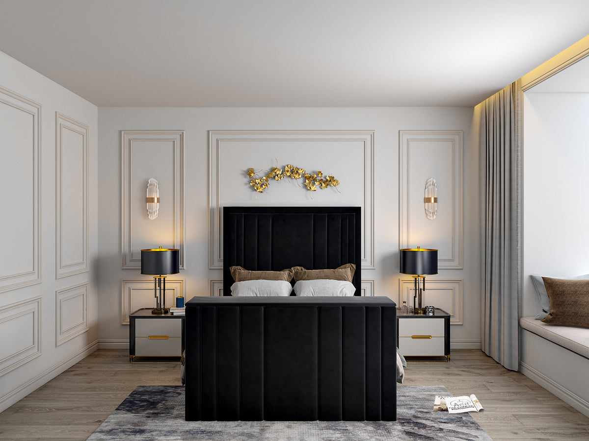 Hampton Upholstered Soft Velvet Tv Bespoke Bed Frame