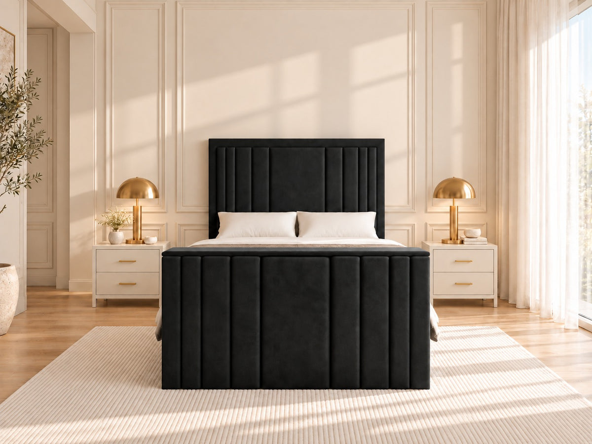 Hampton Upholstered Soft Velvet Tv Bespoke Bed Frame