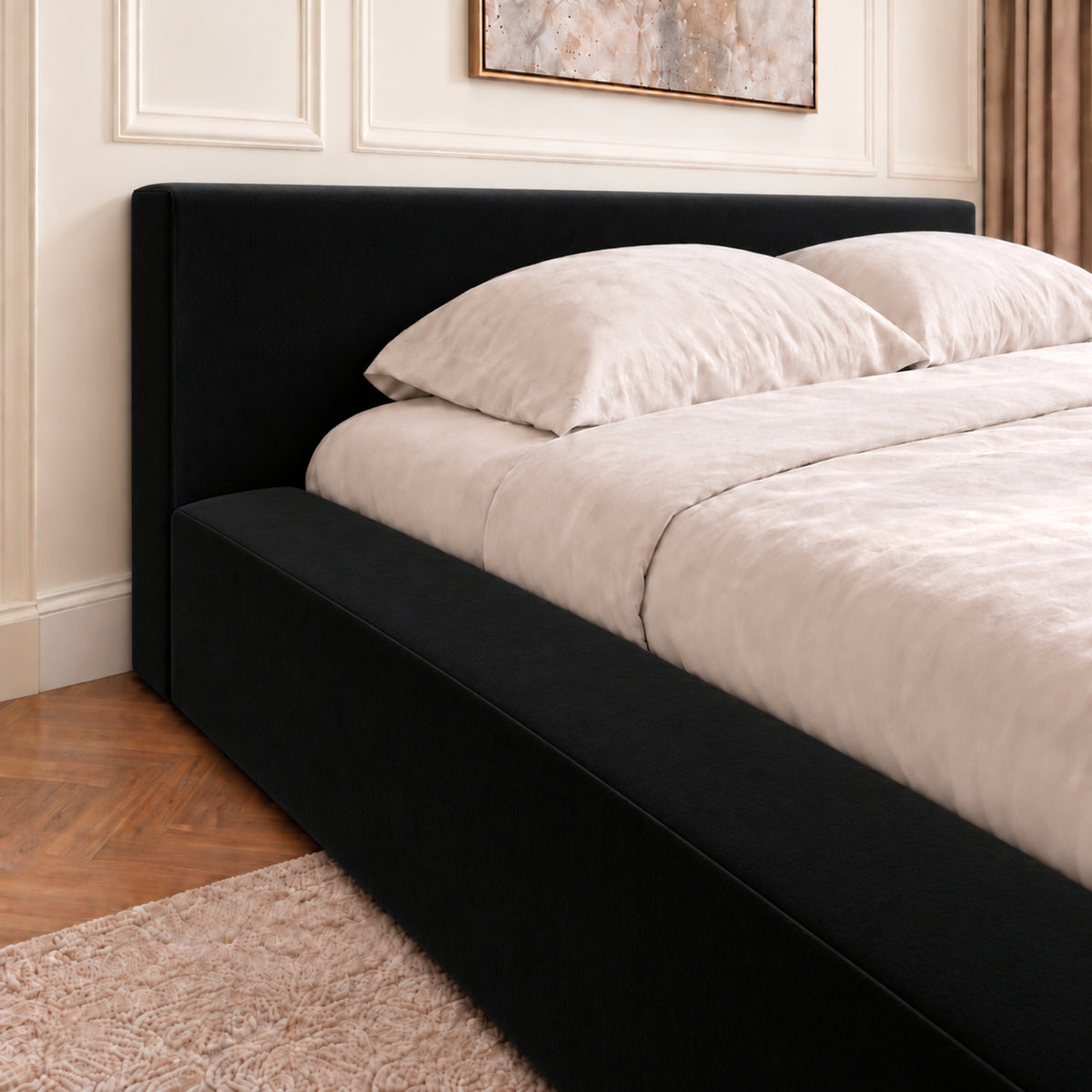 Hugo Space Saver Boucle Upholstered Bed Frame