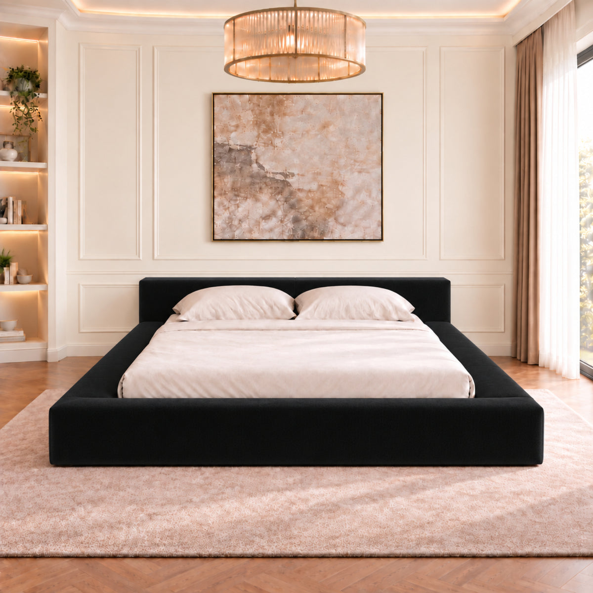 Hugo Space Saver Boucle Upholstered Bed Frame