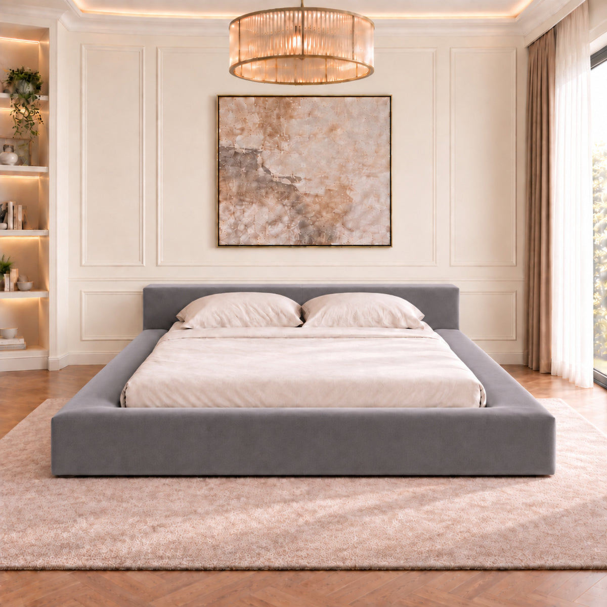 Hugo Space Saver Boucle Upholstered Bed Frame