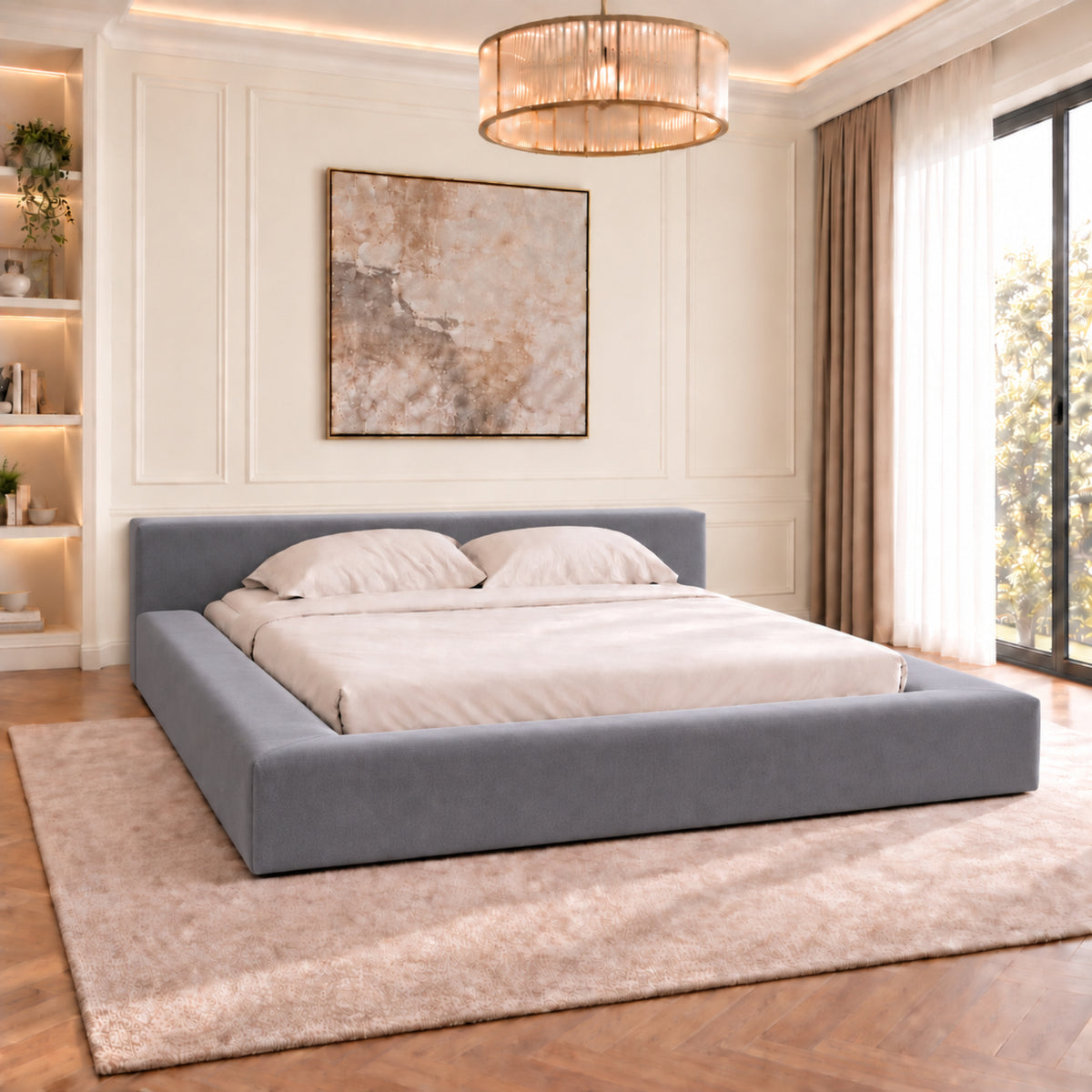 Hugo Space Saver Boucle Upholstered Bed Frame