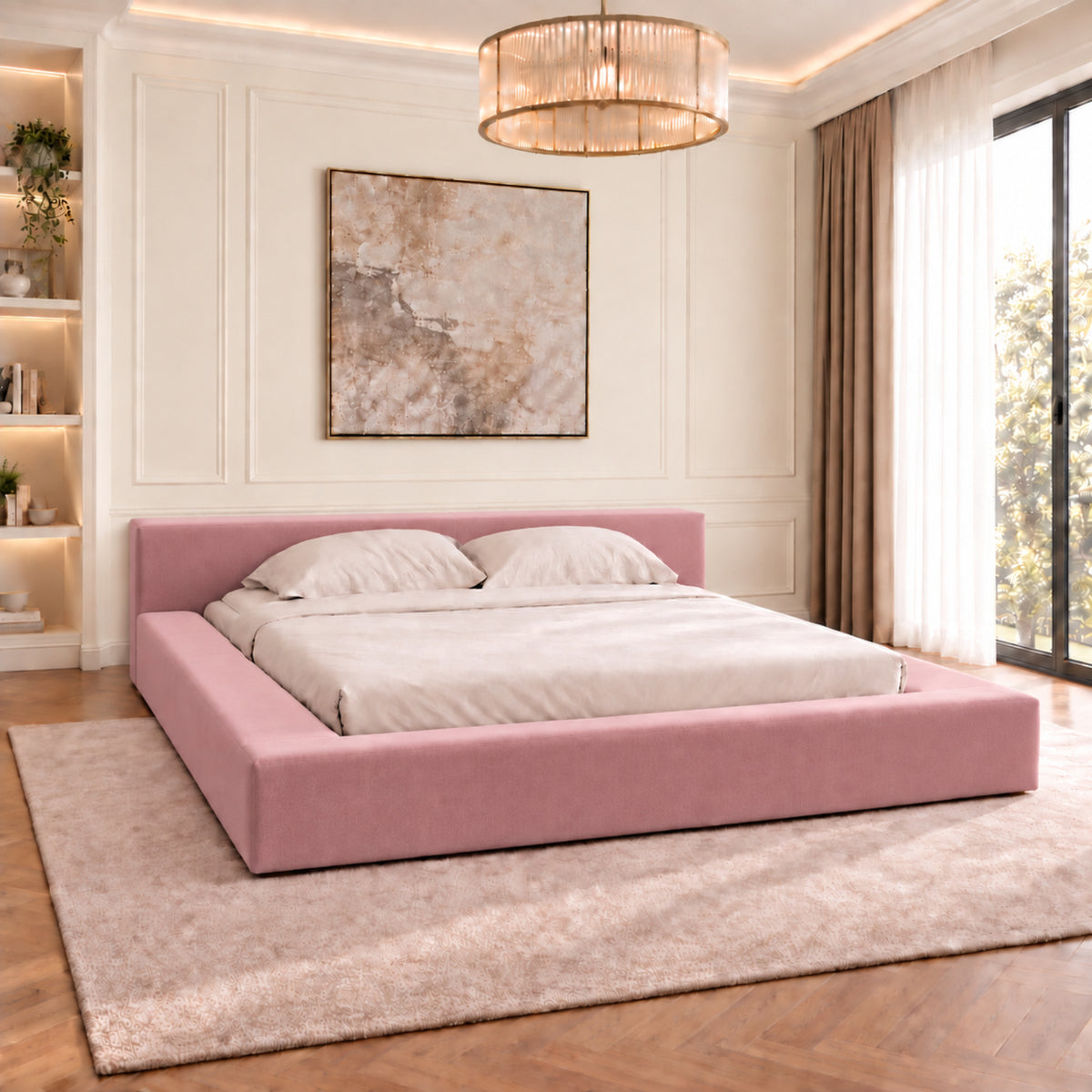 Hugo Space Saver Boucle Upholstered Bed Frame