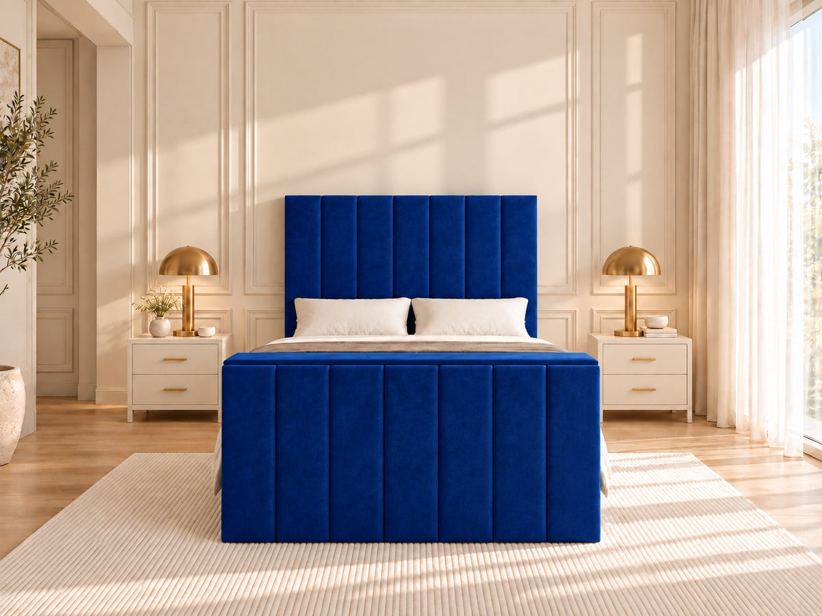 Jameson Upholstered Soft Velvet Line Tv Bespoke Bed Frame