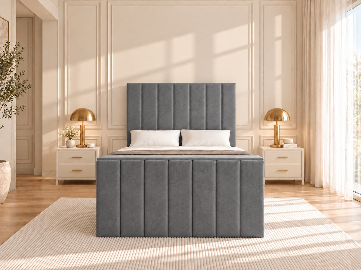 Jameson Upholstered Soft Velvet Line Tv Bespoke Bed Frame