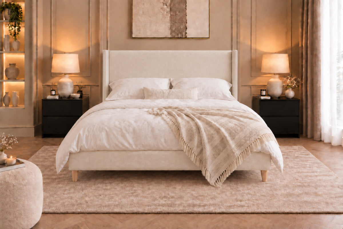 Juliette Boucle Upholstered Bed Frame